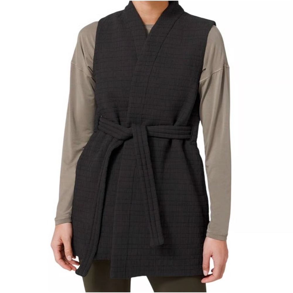 Lululemon Serene Travels Quilted Tie Waist Vest Textured Jacket Size 8